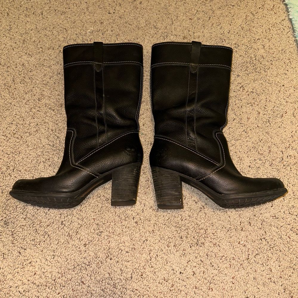 Timberland Women’s Rudston Earth Keepers Black Leather Waterproof Boots Size 8